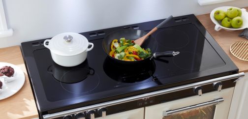 Range cooker with an induction cooktop