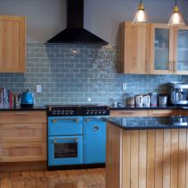 Light blue Colour Boutique range cooker in a kitchen